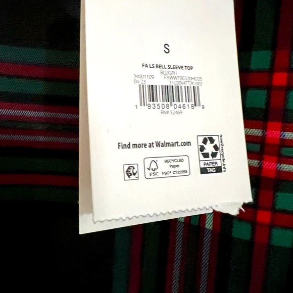 Free Assembly Cute women multi color top with bell sleeves, slit sides. Size S - Picture 11 of 13